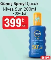 NİVEA SUN ÇOCUK GÜNEŞ SPREYİ 200 ML 50+ SPF indirimli fiyat NİVEA SUN ÇOCUK GÜNEŞ SPREYİ 200 ML 50+ SPF fiyat ve kampanya bilgisi